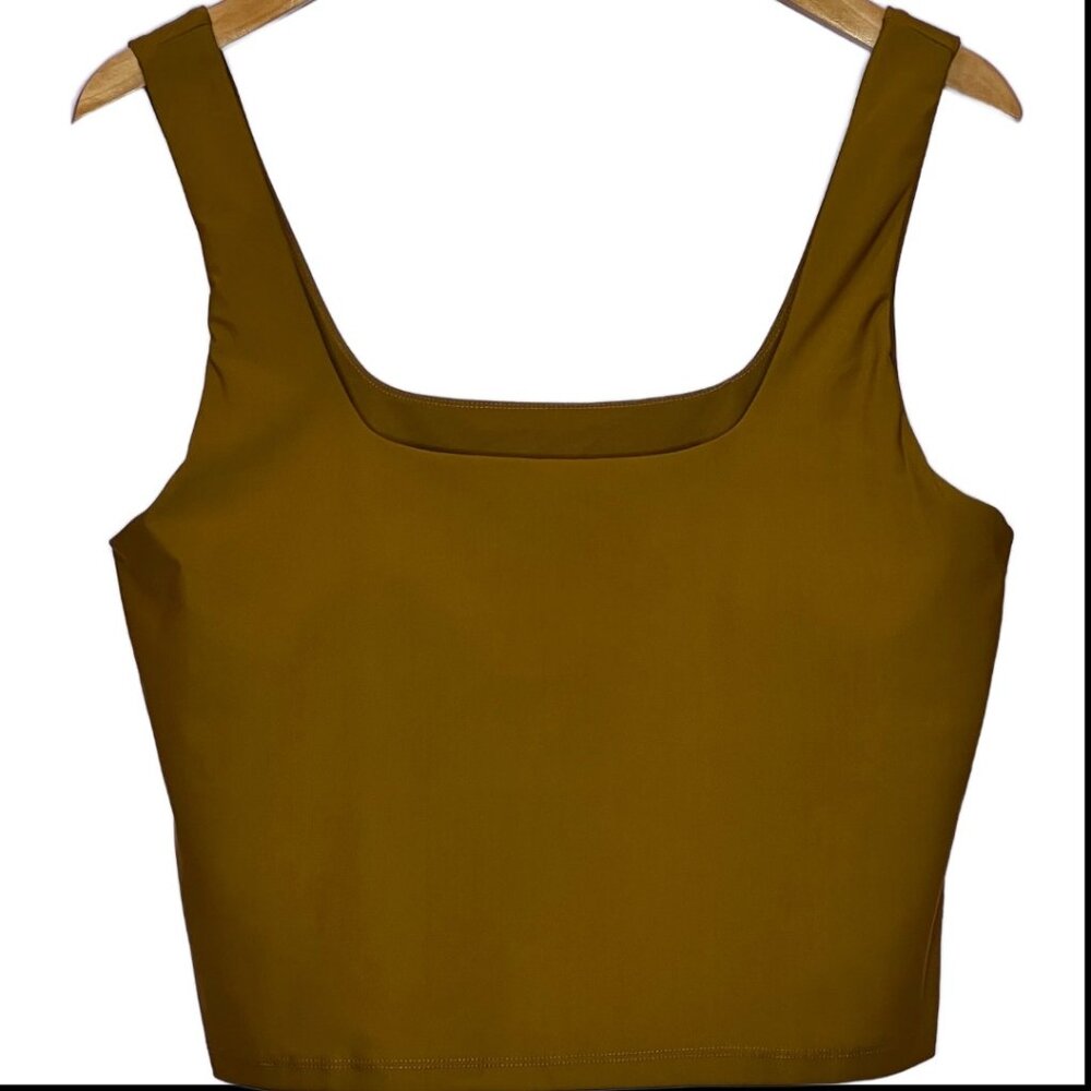 🆕Fabletics Lydia Built-In Bra Tank Dark Golden Color  Sz XL